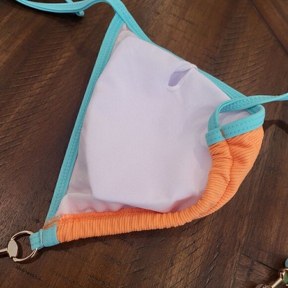 Thong Bikini Blue and Orange Large Adjustable - Picture 4 of 9